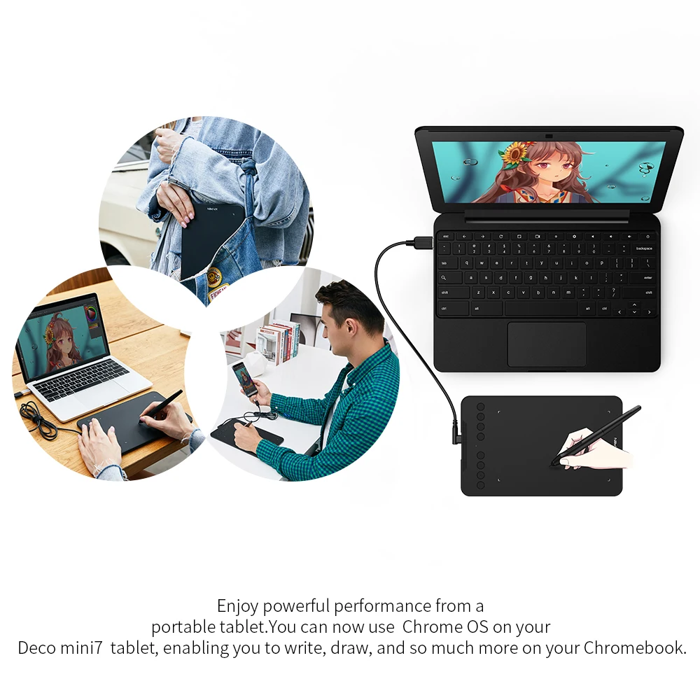 XP-Pen Nye Deco mini7 Tegning Tablet Digital Grafik Tabletter USB-8192 Niveauer tilt Android, Mac, Windows Underskrift Online uddannelse