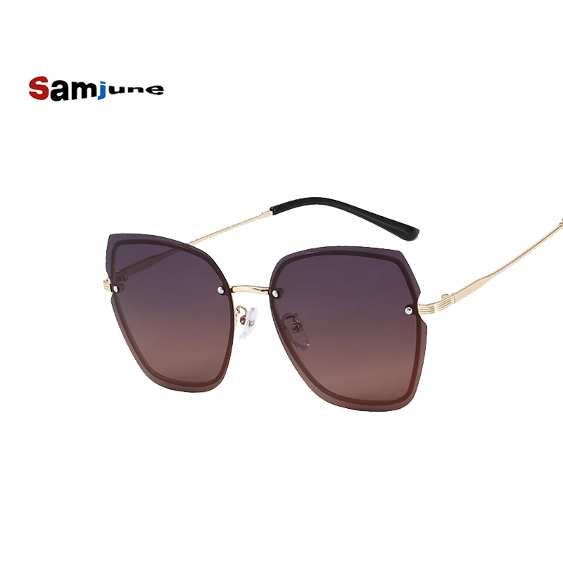 Samjune 2020 Luksus Vintage solbriller kvinder Brand Designer Overdimensionerede solbriller Kvindelige solbriller dame Spejl Nuancer UV400