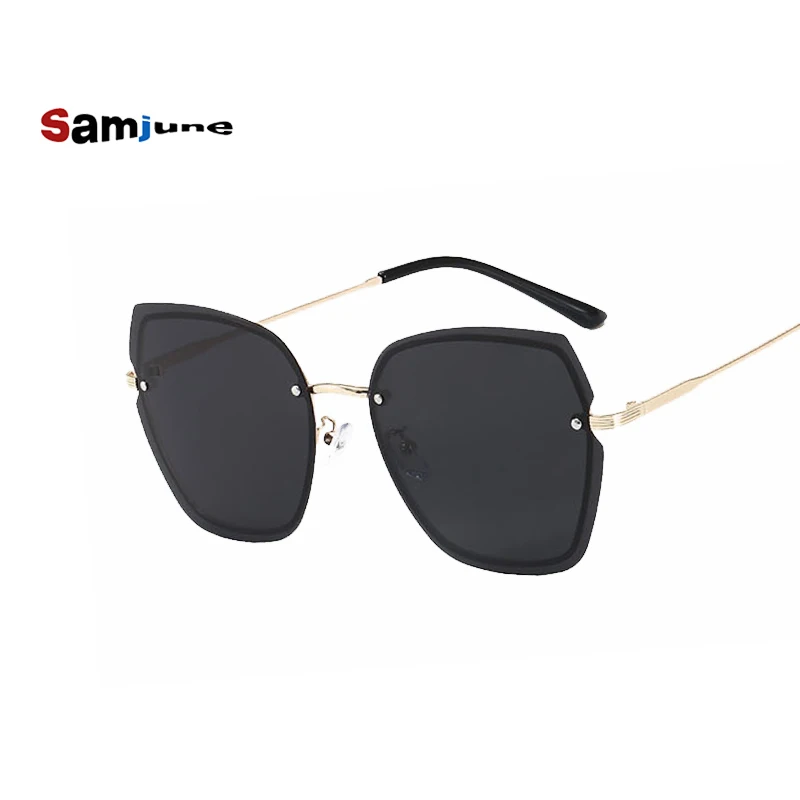 Samjune 2020 Luksus Vintage solbriller kvinder Brand Designer Overdimensionerede solbriller Kvindelige solbriller dame Spejl Nuancer UV400