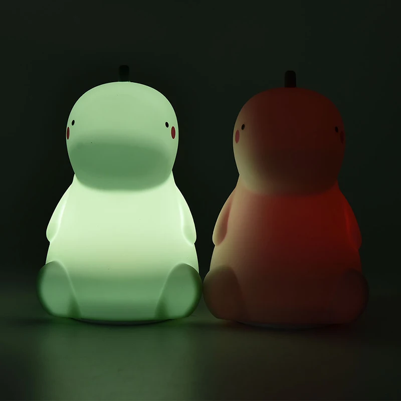 USB-Genopladelige LED Silikone Dinosaur Nat Lampe Børn Julegave