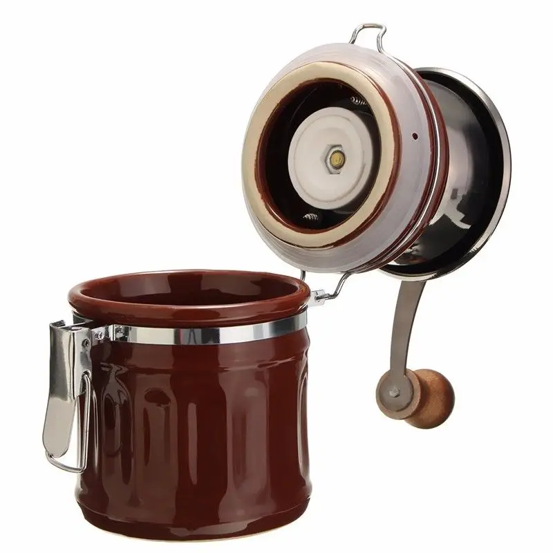 Håndlavet Praktisk Manual Spice Coffee Bean Peber Kværn Mølle Rustfrit Stål Slibemaskine med Keramiske Kerne-Og kaffefaciliteter