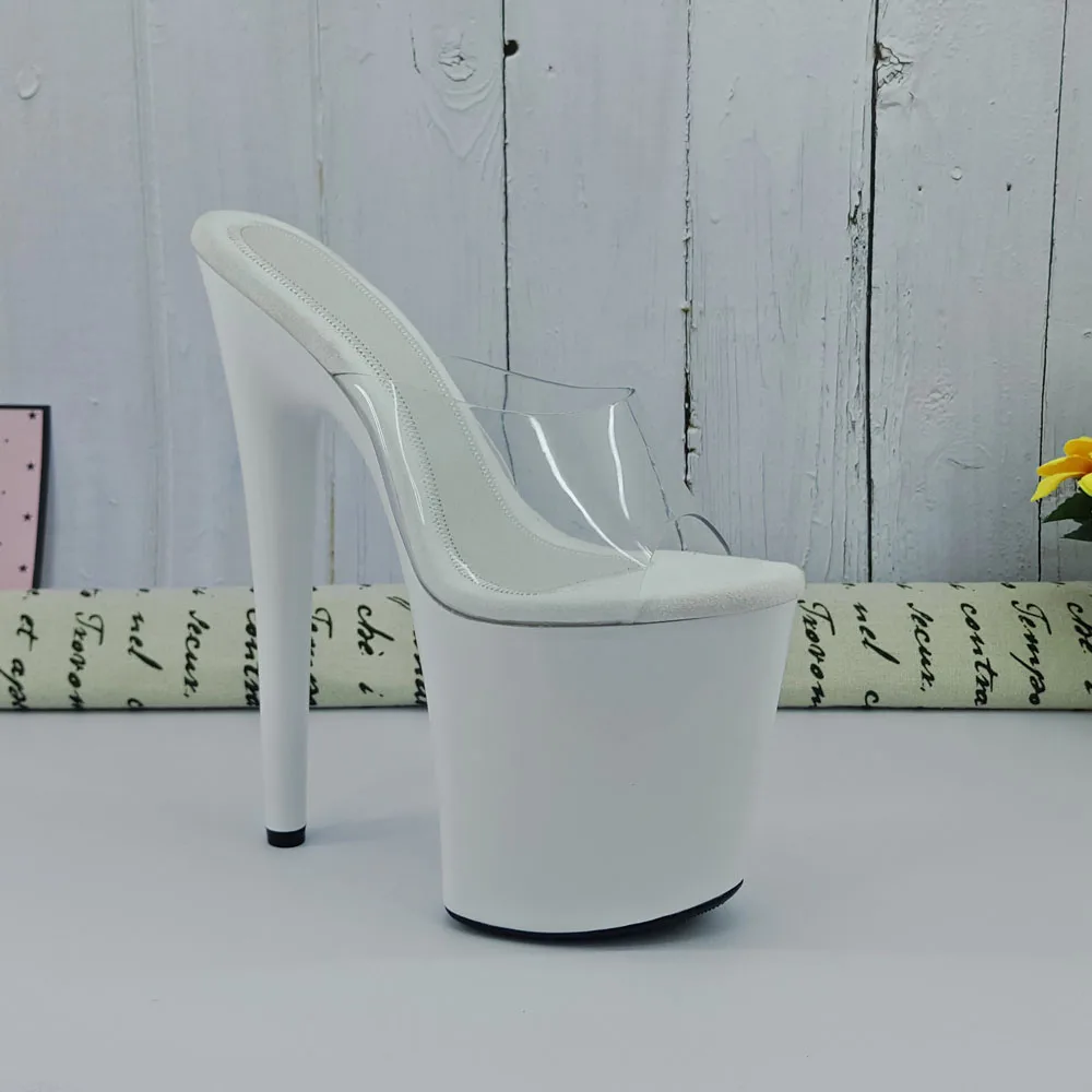 Leecabe Skinnende Hvide stil, høj hæl sandaler, 20cm sexet model sko pole dance sko