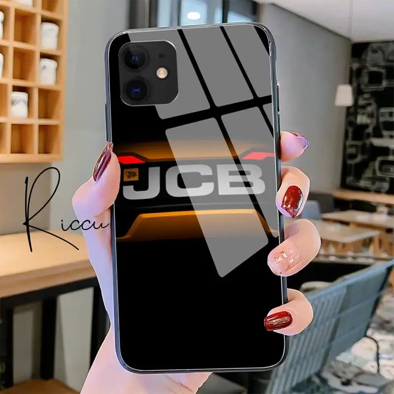JCB gravemaskiner cool bil logo Telefon, Sag Hærdet Glas Til iPhone 11 Pro XR XS MAX 8 X 7 6S 6 Plus SE 2020 12 Pro Max Mini-sag