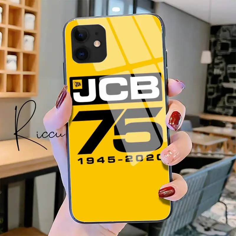 JCB gravemaskiner cool bil logo Telefon, Sag Hærdet Glas Til iPhone 11 Pro XR XS MAX 8 X 7 6S 6 Plus SE 2020 12 Pro Max Mini-sag