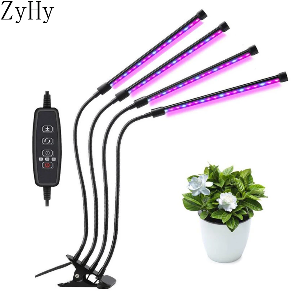 4 Hoveder LED vækst Lys Fulde Spektrum Phyto-Lampe USB-Clip-on Vokse Lampe til Planter Indendørs Planter Blomst Vokse Telt Max Fitolamp