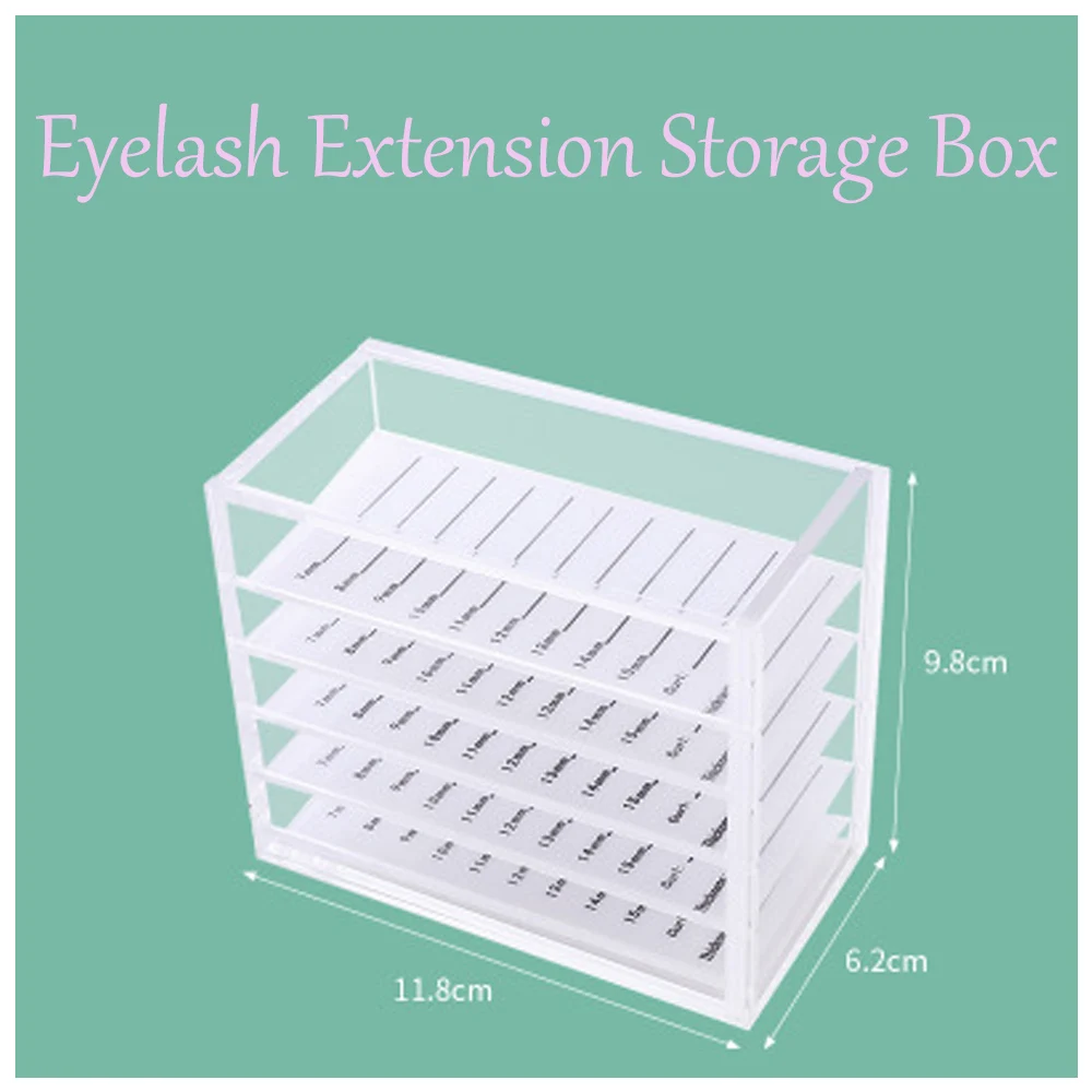 Akryl Eyelash Extension Opbevaring Boks 5 Lag Palle Lash Holder Til lash Volume Display Værktøjer