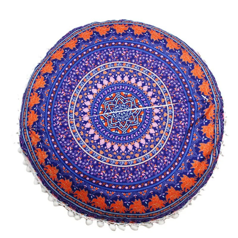 Smarte Runde Indiske Mandala Mønster Pudebetræk Boheme Puder Magiske Farverige Stil Pude Dække