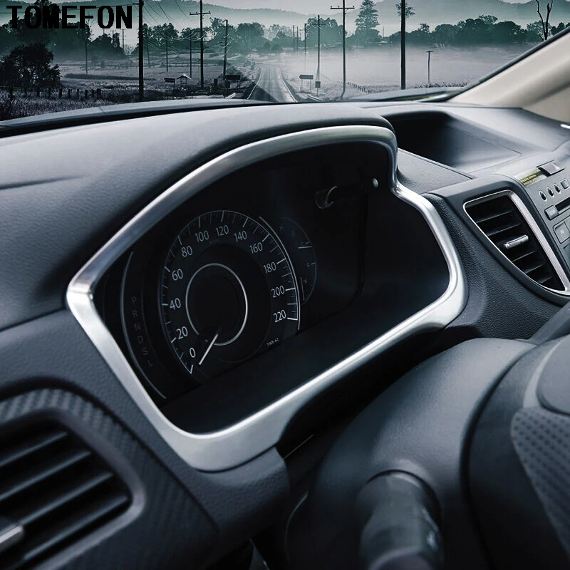 For Honda CRV CR-V 2012 2013 2016 ABS Chrome Dashboard Dekorativ Ramme Dække Trim Bil Styling