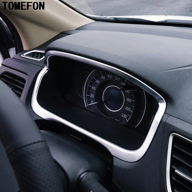 For Honda CRV CR-V 2012 2013 2016 ABS Chrome Dashboard Dekorativ Ramme Dække Trim Bil Styling