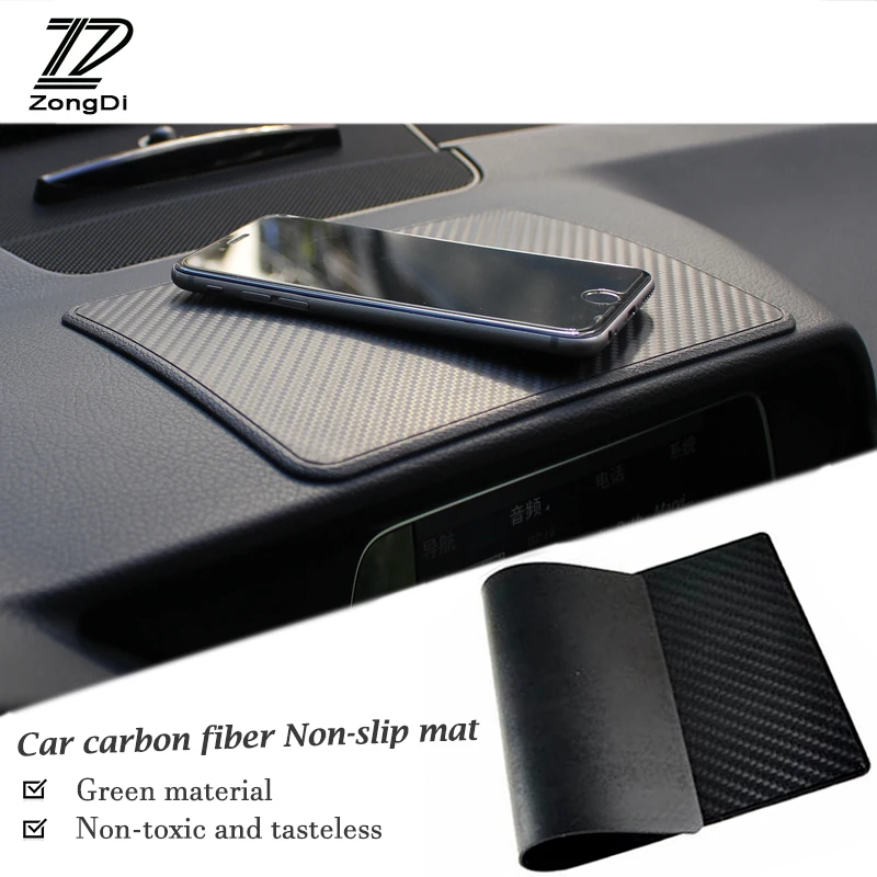 ZD 1X Bil Carbon fiber non-slip mat For Suzuki swift grand vitra Mazda 3 6 cx-5 Renault megane 2 3 duster clio 4 tilbehør