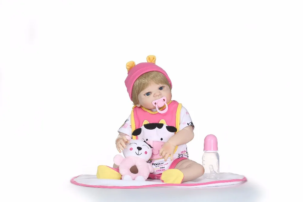 NPK Dukke 19inch 48cm Reborn Baby Dolls fuld Silikone Genfødt Bebe Dukke i Vinyl, Legetøj, gaver, søde plamates For Piger og drenge doll