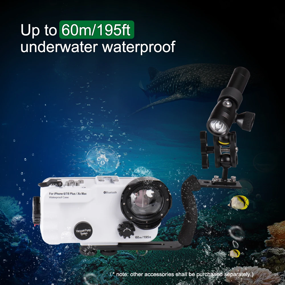 Bluetooth-Kontrol Vandtæt taske Til iPhone X XS XS-XR Max 8 7 6 6S Plus Dækker Dykning, undervandssvømning Surfing Hus Foto