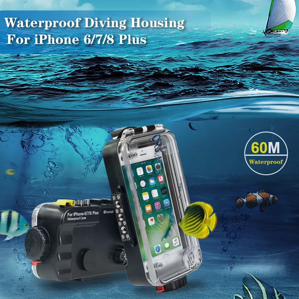 Bluetooth-Kontrol Vandtæt taske Til iPhone X XS XS-XR Max 8 7 6 6S Plus Dækker Dykning, undervandssvømning Surfing Hus Foto