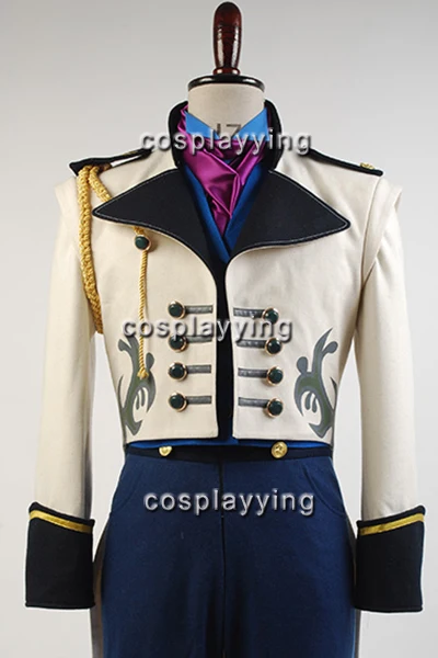 Cosplay Prins Hans Kostume Voksen, Halloween Cosplay Kostume Komplet Sæt Swallowtail+Skjorte+Halstørklæde+Vest+Bukser