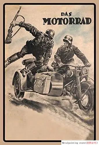 Aluminium Metal Sign Metal, Tin Underskrive Motorcykel Tyske Afsendelse Rytter Soldater Vintage Look Custom Vintage Retro Aluminium