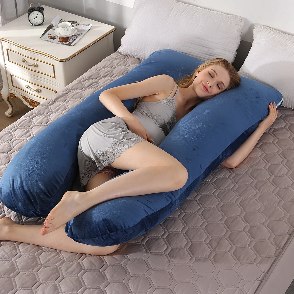 Graviditet Pude Side Sleeper-Gravide Kvinder Sengetøj Full Body U-Formet Pude Lang Sovende Multifunktionelle Barsel Puder