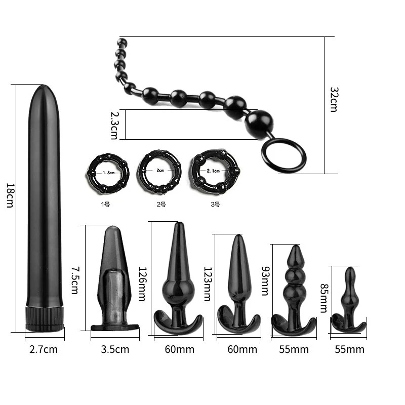 10 Stykker/Sæt silikone Anal Plug Kombination Vibrator Butt Klitoris Stimulator Sex Legetøj Til Kvinder i voksen Produkter Sex Shop