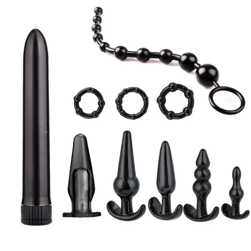 10 Stykker/Sæt silikone Anal Plug Kombination Vibrator Butt Klitoris Stimulator Sex Legetøj Til Kvinder i voksen Produkter Sex Shop