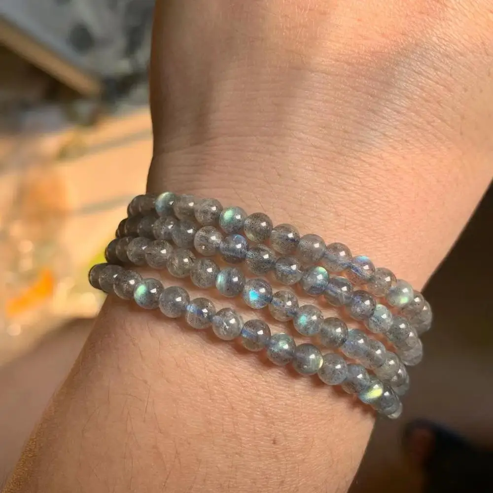 5mm AAA grade rainbow labradorit sten perler armbånd naturlig gemstone armbånd DIY smykker armbånd til kvinde til gave