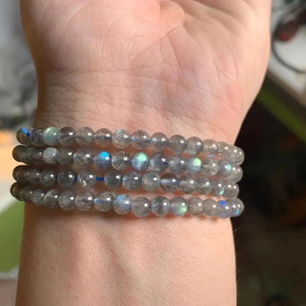 5mm AAA grade rainbow labradorit sten perler armbånd naturlig gemstone armbånd DIY smykker armbånd til kvinde til gave
