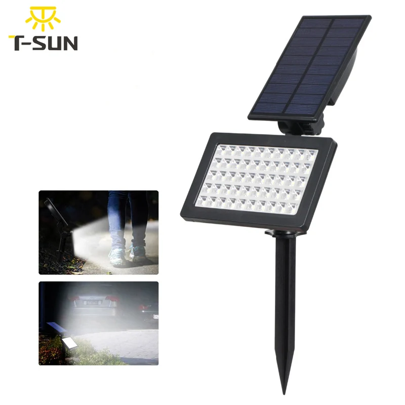 T-SUNRISE-50 LED Solar Spotlight 90 Justerbar vægmonteret Lys Solar Panel Landskab Lampe Sol Følsomme Udendørs Belysning