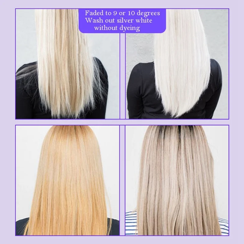 100 ml Blond Lilla Toning Shampoo Hair Care Fjerne Gul Lilla Toner Til Sølv Grå Blonde Bleget Grå hårfarve