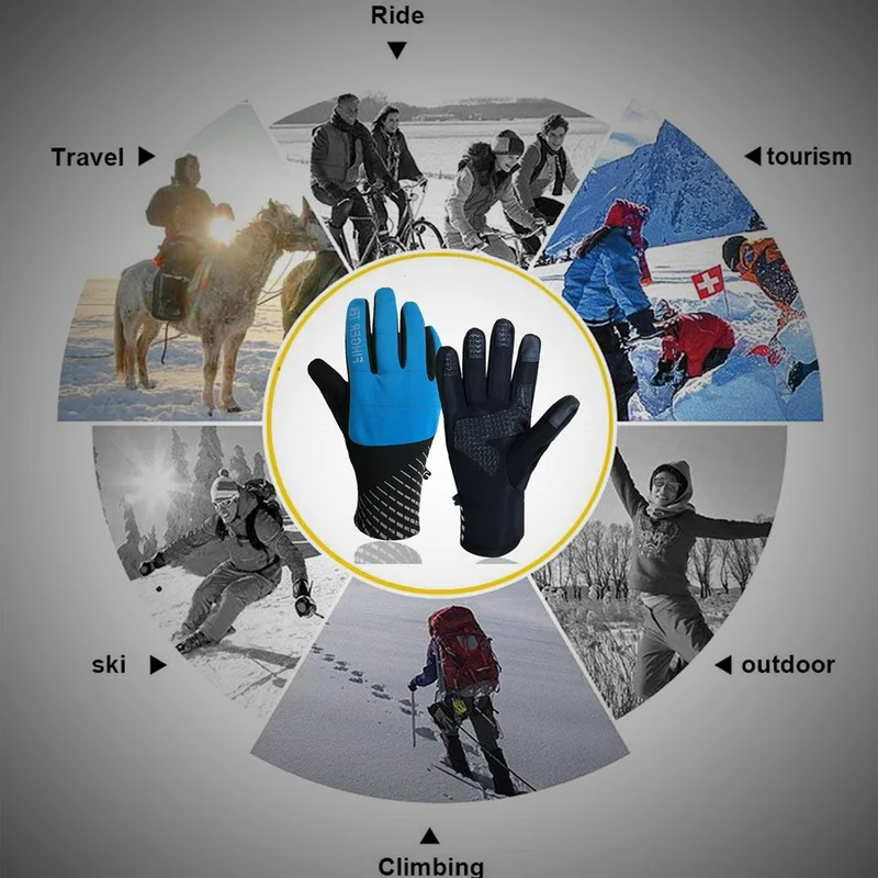 Koldt Vejr Vandtæt Vinter Handsker Mænd Opbevaring af Kvinder Snowboard Varm Sne Handske Touch-Skærm til Udendørs Sport