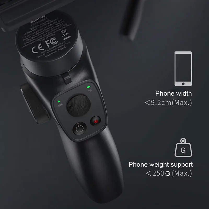 Støt Smartphone kan klappes sammen 3-Akslede Gimbal Håndholdte Stabilisator Time-Lapse for Vlog Live Video eller Stativ FKU66