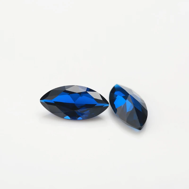 50STK 2x4~8x16mm Marquise Form Løs Perle, Mørk Blå Perler syntetiske Blå sten til smykker 114# farve Maskine Klip