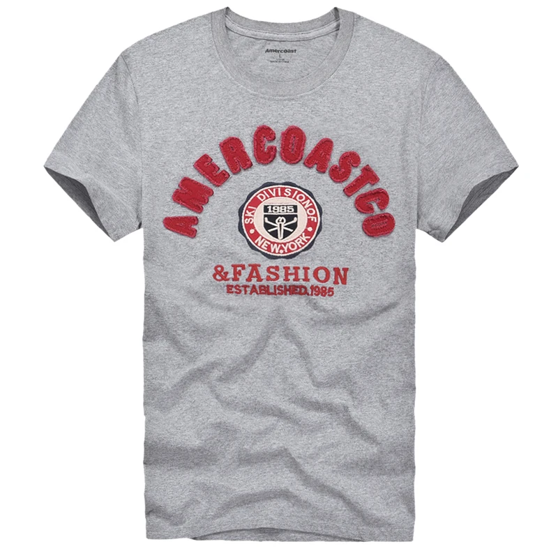 Amerikanske Kyst Bomuld T-shirt med rund krave udskrivning og korte ærmer af Mænds Mode afslappet tøj, herre tøj