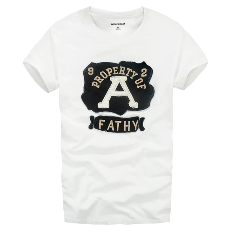 Amerikanske Kyst Bomuld T-shirt med rund krave udskrivning og korte ærmer af Mænds Mode afslappet tøj, herre tøj