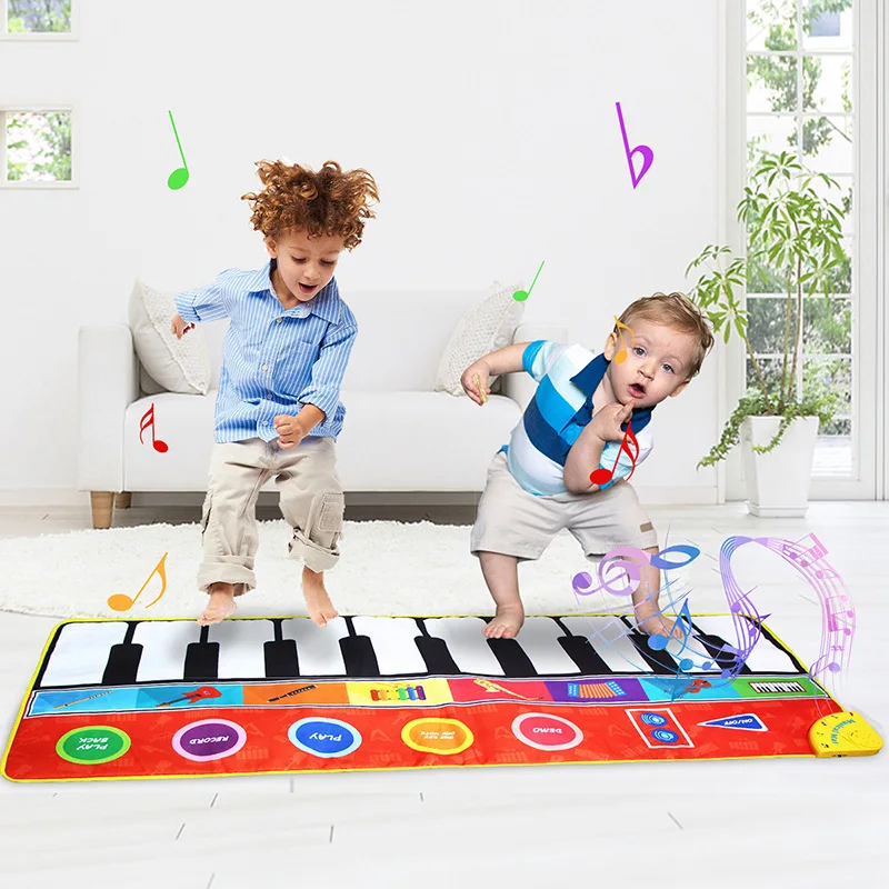 Store Musikalske Mat Baby Spille Klaver Måtte Tastatur Toy Musik Instrument Spil Tæppe Pædagogisk Legetøj til Barn Gaver