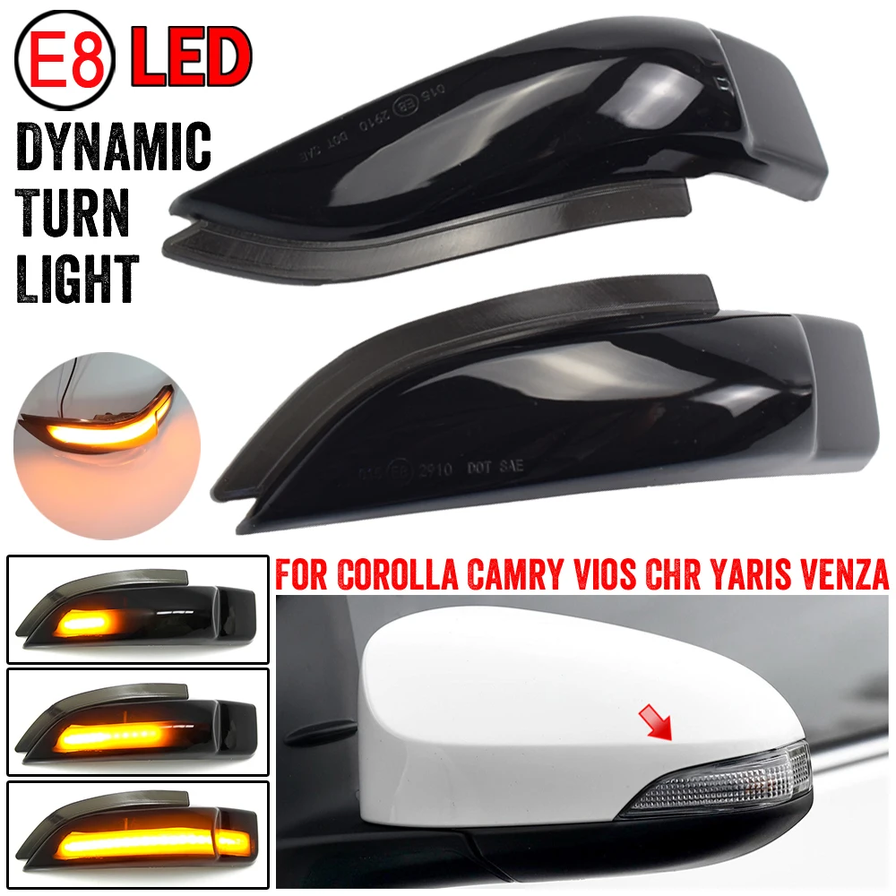 LED Dynamic blinklys Lys Sekventiel Blinklys For Toyota Corolla Camry Prius Vios CHR Yaris Venza Avalon Altis Scion iM