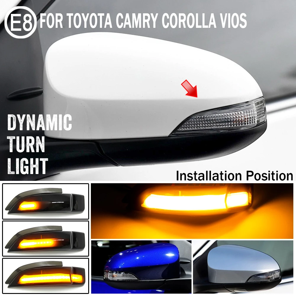 LED Dynamic blinklys Lys Sekventiel Blinklys For Toyota Corolla Camry Prius Vios CHR Yaris Venza Avalon Altis Scion iM