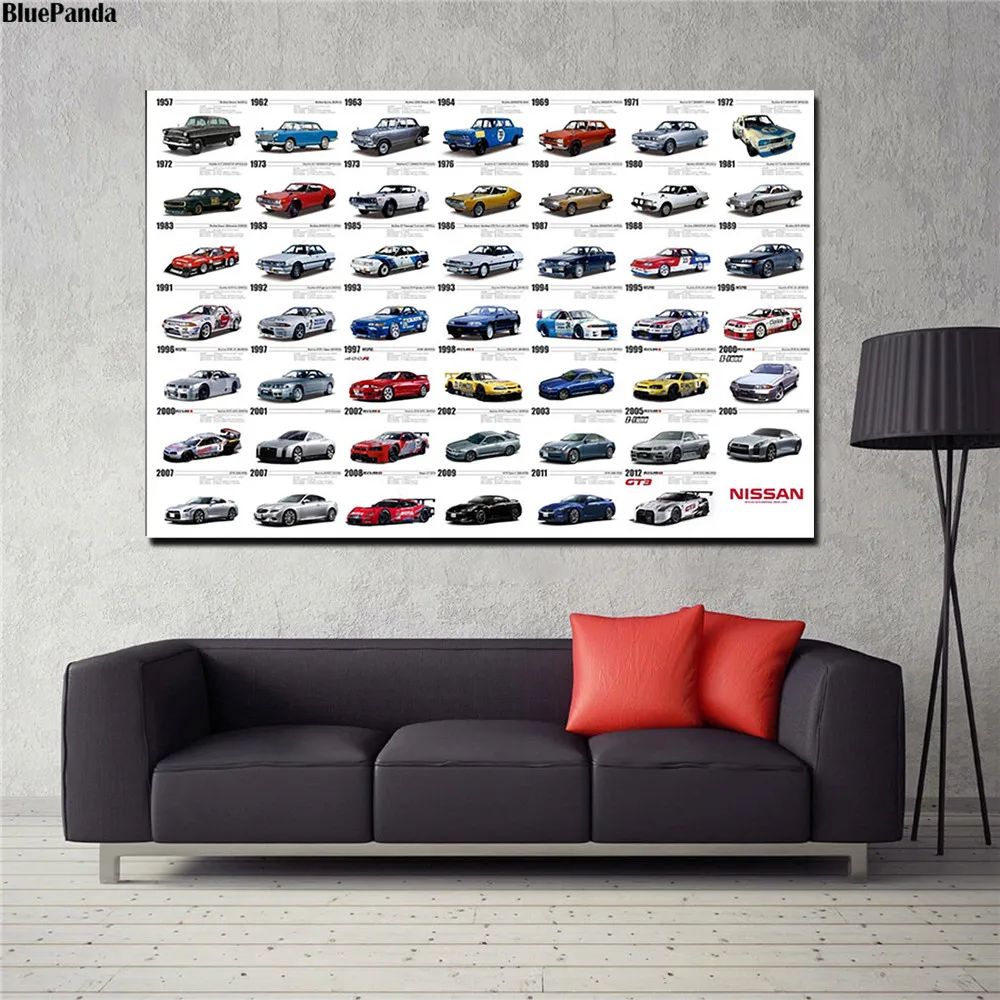 Mange Forskellige Farver Og Modeller af Biler, Lærred Maleri Olie Print Plakat Væg Kunst Billede Til stuen Home Decor