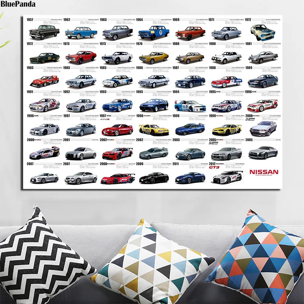 Mange Forskellige Farver Og Modeller af Biler, Lærred Maleri Olie Print Plakat Væg Kunst Billede Til stuen Home Decor