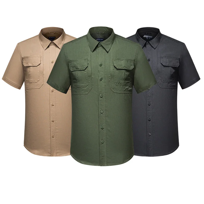 Ny Camouflage Taktiske Shirt til Mænd kortærmet Sommer Åndbar Komfort Værktøjsholder-Shirt Mænd Hurtig Tørring Comber Shirts AY0204