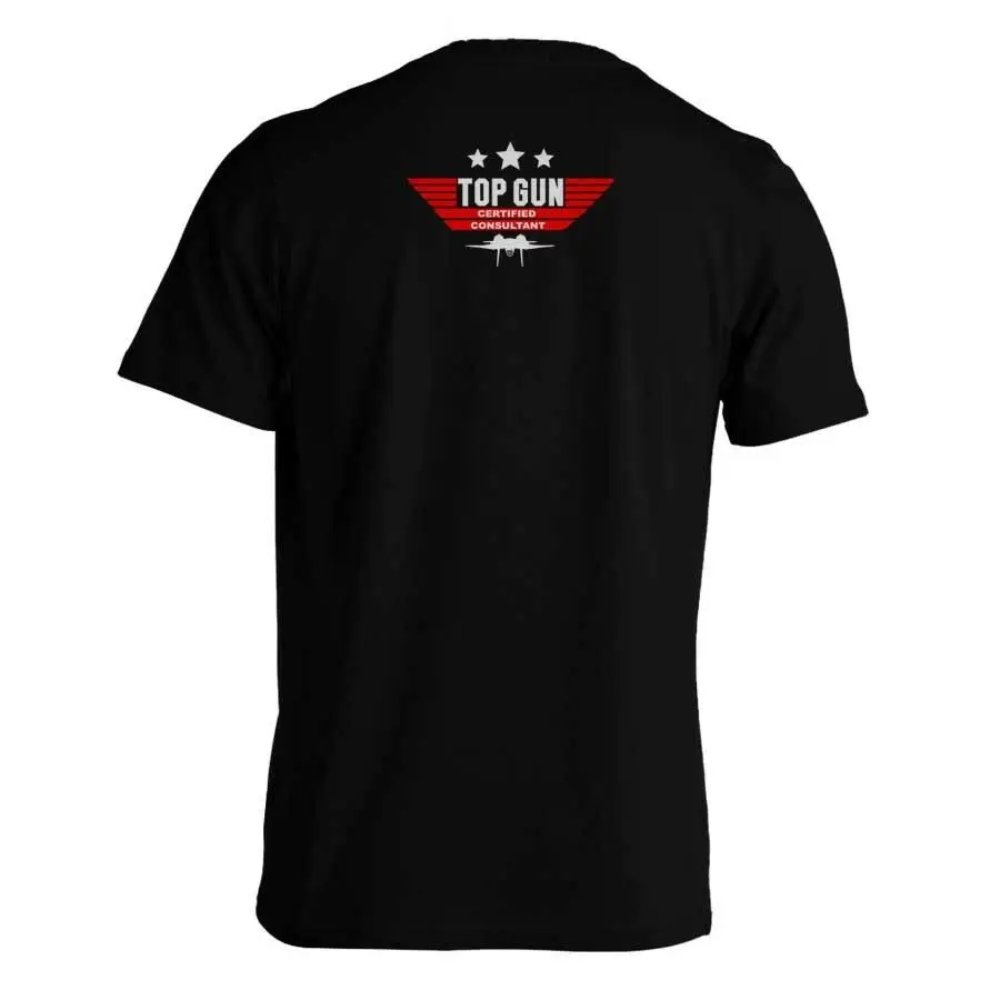 2019 Sjove Dobbelt Side Top Gun Certificeret Konsulent, Der Er Inspireret Af Top Gun Film Tom Cruise Sort T-Shirt Unisex Tee