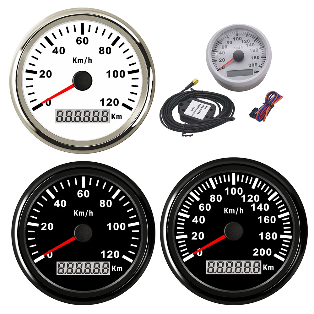 85mm GPS Speedometer Måle Vandtæt Bil, Lastbil, Båd Motor Auto Tacho Måler 120 km/h 200 km/h Omdrejningstæller 9-32V med GPS Antenne