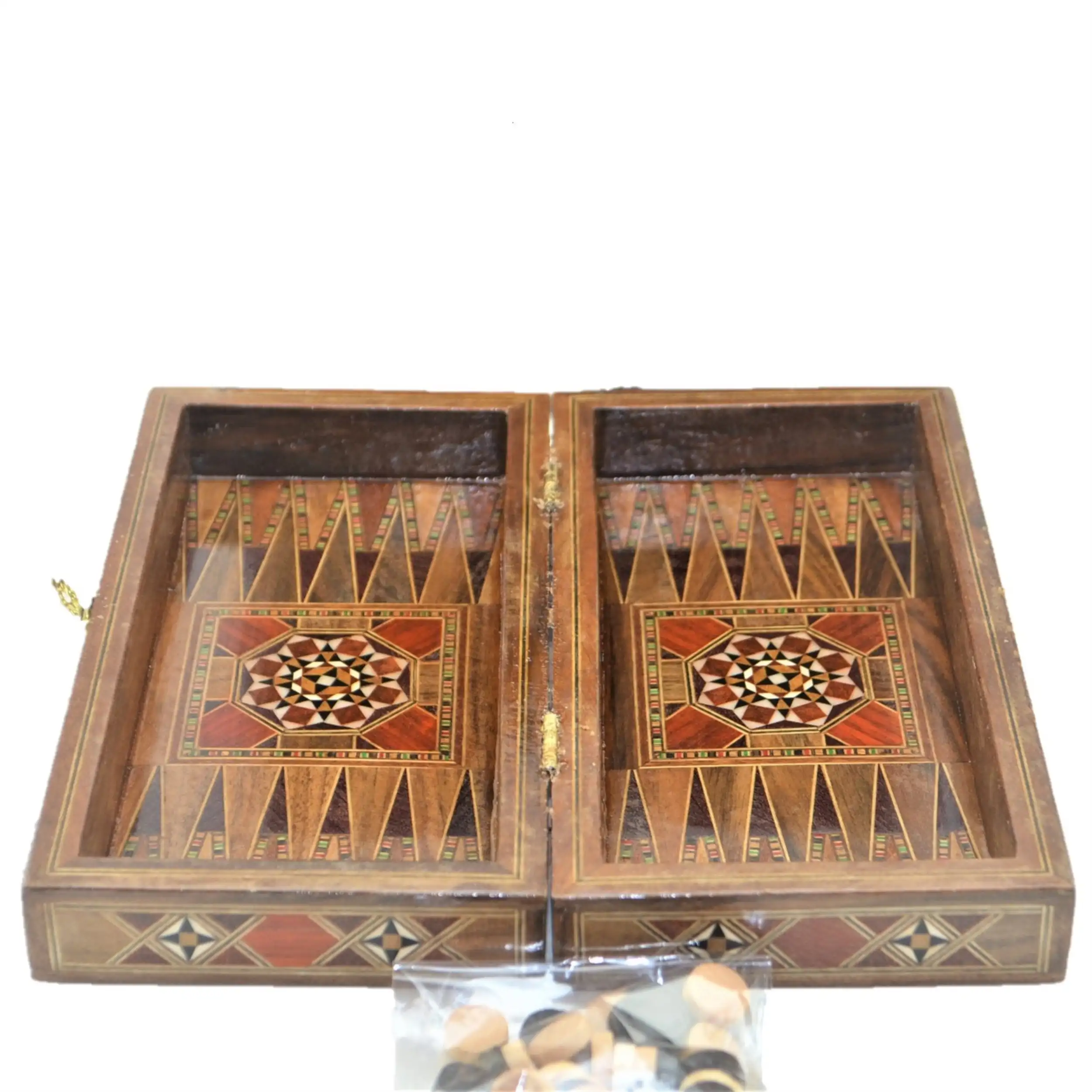 Vintage Spil Håndlavet Motiv Naturlige Massivt Træ-Backgammon,Skak Bord, dam-Sæt til Børn og Voksne Mini Størrelse