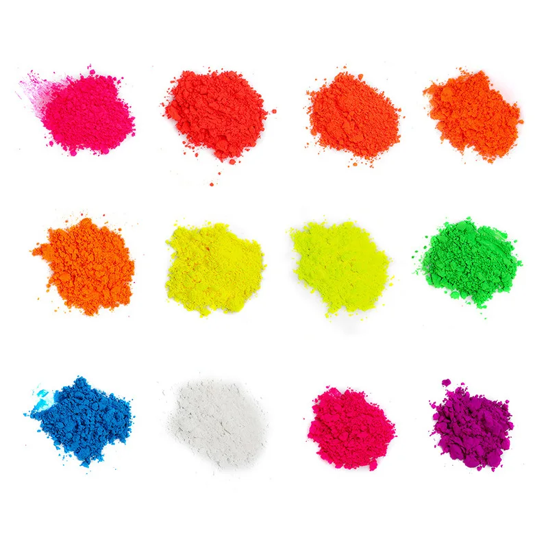 (1000Gram)1 KG Fluorescerende pulver Pigment Nail Powder,12 Farver Søm Pigmenter Støv Søm Glitter, Neon Pigment Eyeshadow Pulver