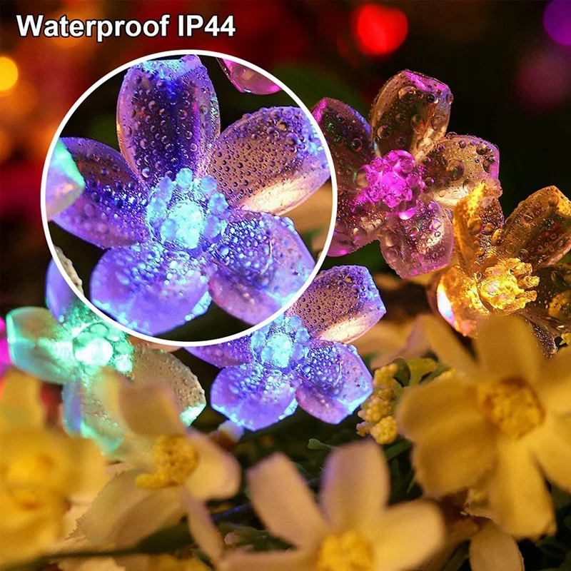 10M Peach Flower Garland Værelses Part Dekorative String Lys LED Pinol 7 Forskellige Lyse Farver & 8 Spil-Modes EU USA UK Stik