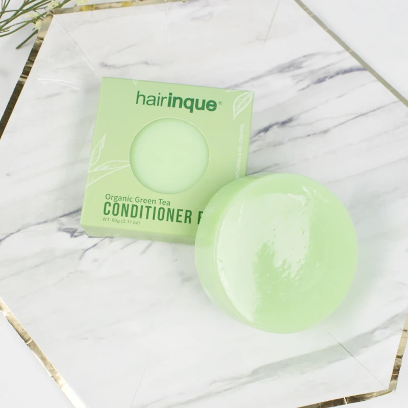 HAIRINQUE Økologisk hår grøn te balsam bar håndlavet dyb conditioning & olie-kontrol med glat hår balsam, sæbe