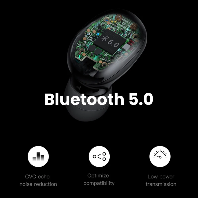 ESVNE TWS 5.0 Trådløs Bluetooth-Hovedtelefon Sport hovedtelefoner til telefonen, Stereo Øretelefoner Headset Hovedtelefoner Opladning Max Power Displayet
