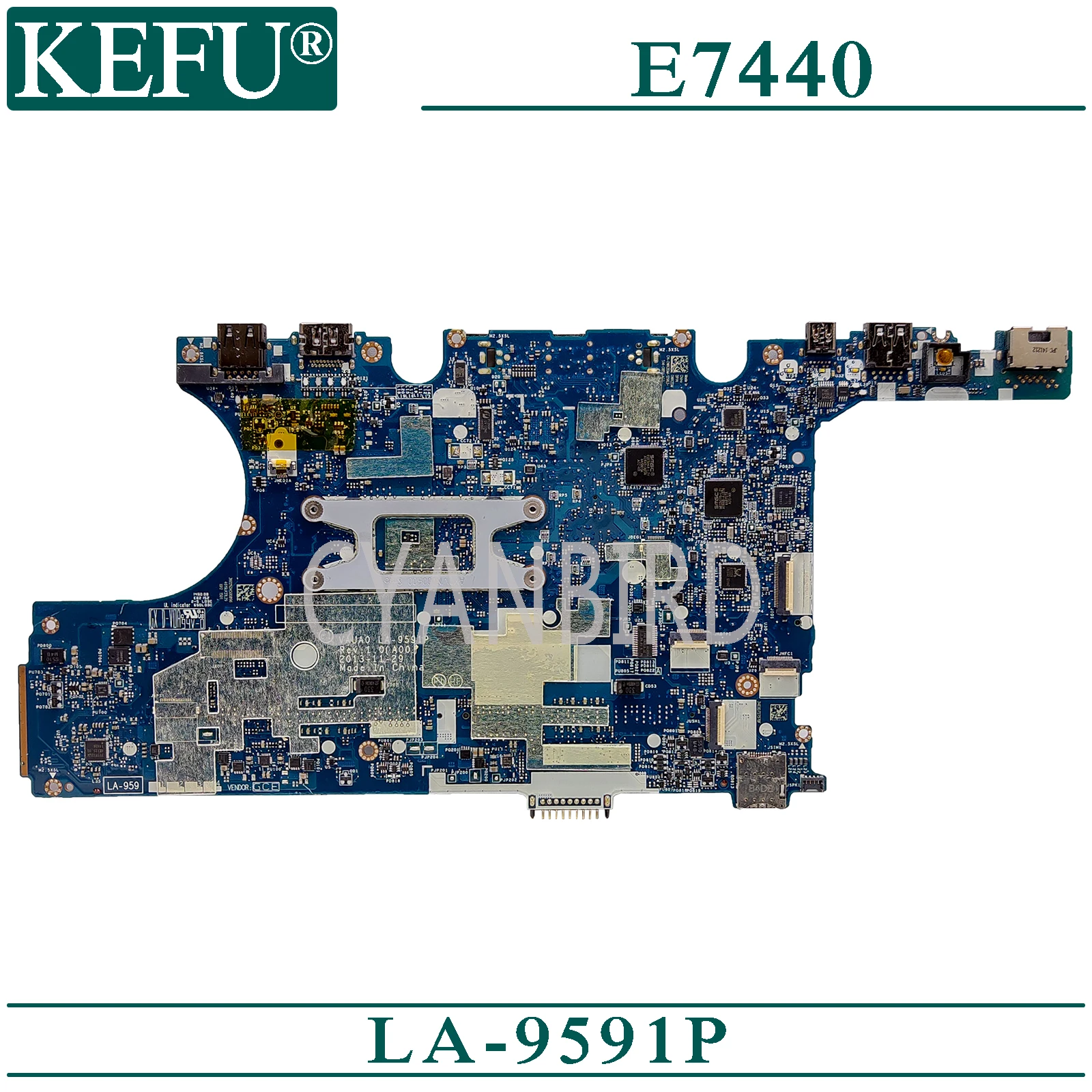 KEFU LA-9591P oprindelige bundkort til Dell Latitude E7440 med I7-4600U Laptop bundkort