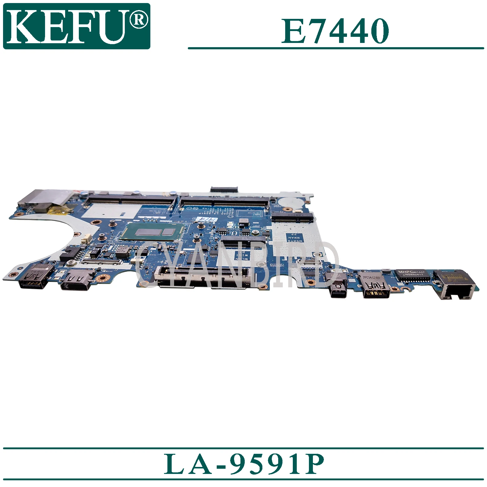 KEFU LA-9591P oprindelige bundkort til Dell Latitude E7440 med I7-4600U Laptop bundkort