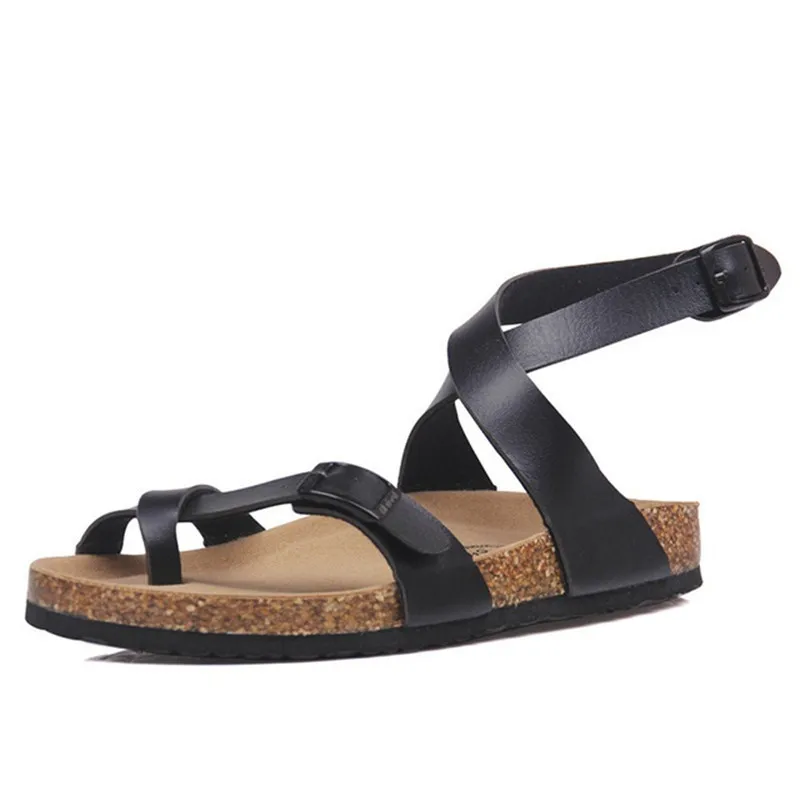 Hot salg 2019 Nye mode mænd Sommeren Stranden i Cork Sandaler Hjemme med Afslappet Elskere sandaler Forskellige farver Unisex sko størrelse 35-43