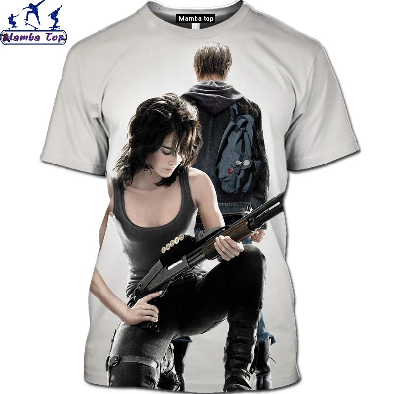Mamba Top 3D-Sommer Kort-Langærmet Skønhed Shirt Thriller Film Terminator, T-Shirt Mekanisk Bikini Shirt Helt kortærmet T-Shirt