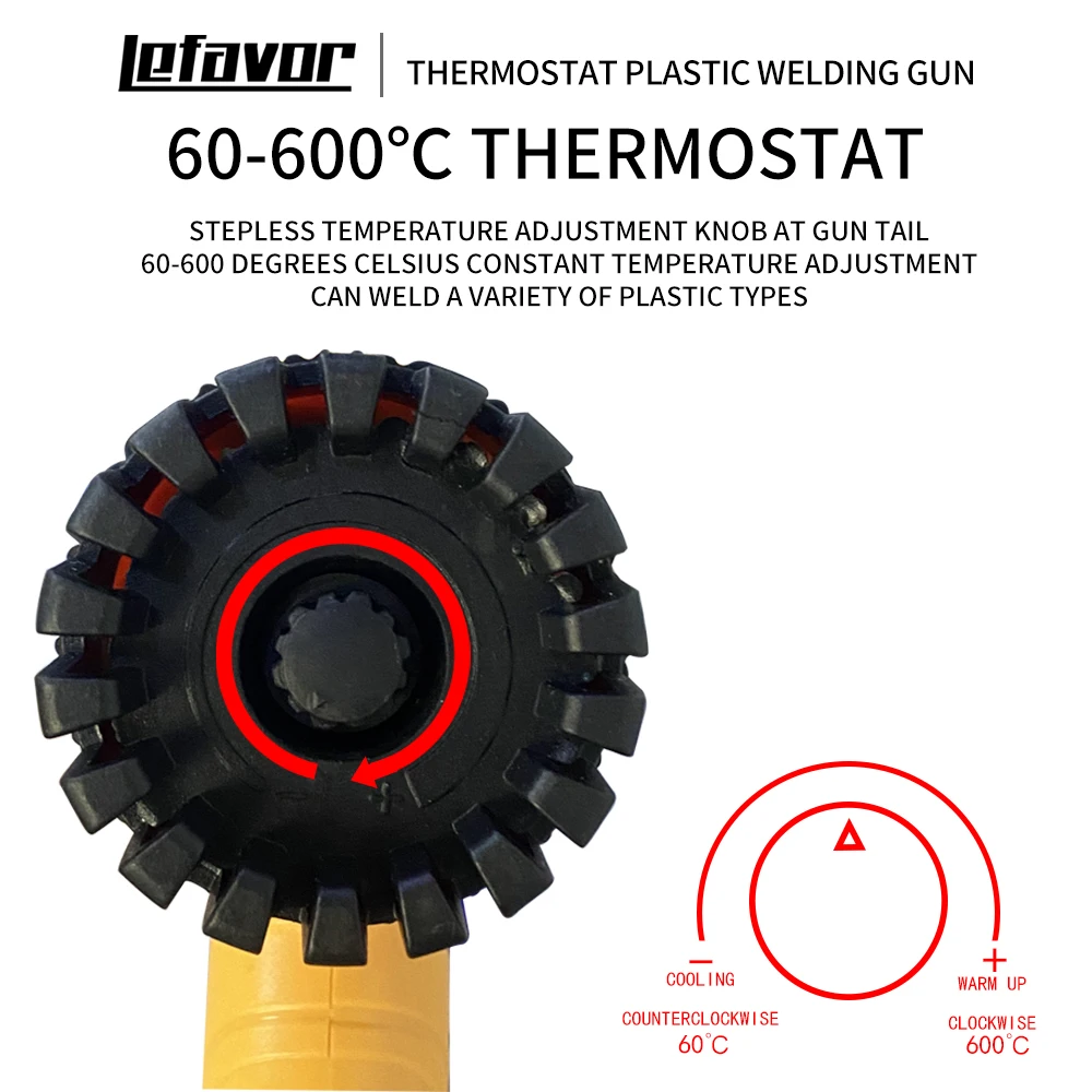 750W er varm luft pistol varmepistol Justerbar temperatur svejsepistolen Auto plast rør svejsning reparation værktøj 100-600 grader