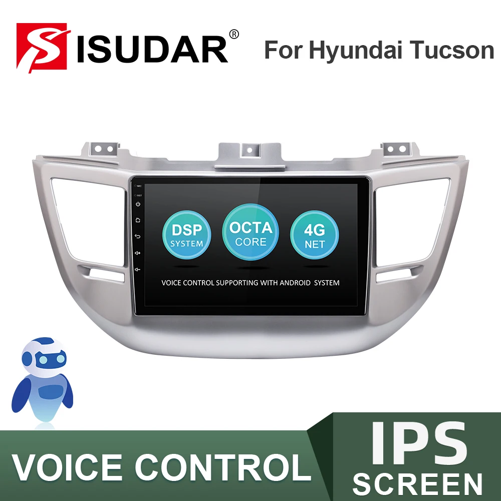 ISUDAR V57S Bil Radio For Hyundai/Tucson 3-2018 Android Autoradio Mms GPS DVR AHD Kamera, FM-RAM 2 GB ROM 32GB Ingen 2din